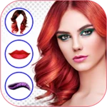 woman hairstyle camera android application logo